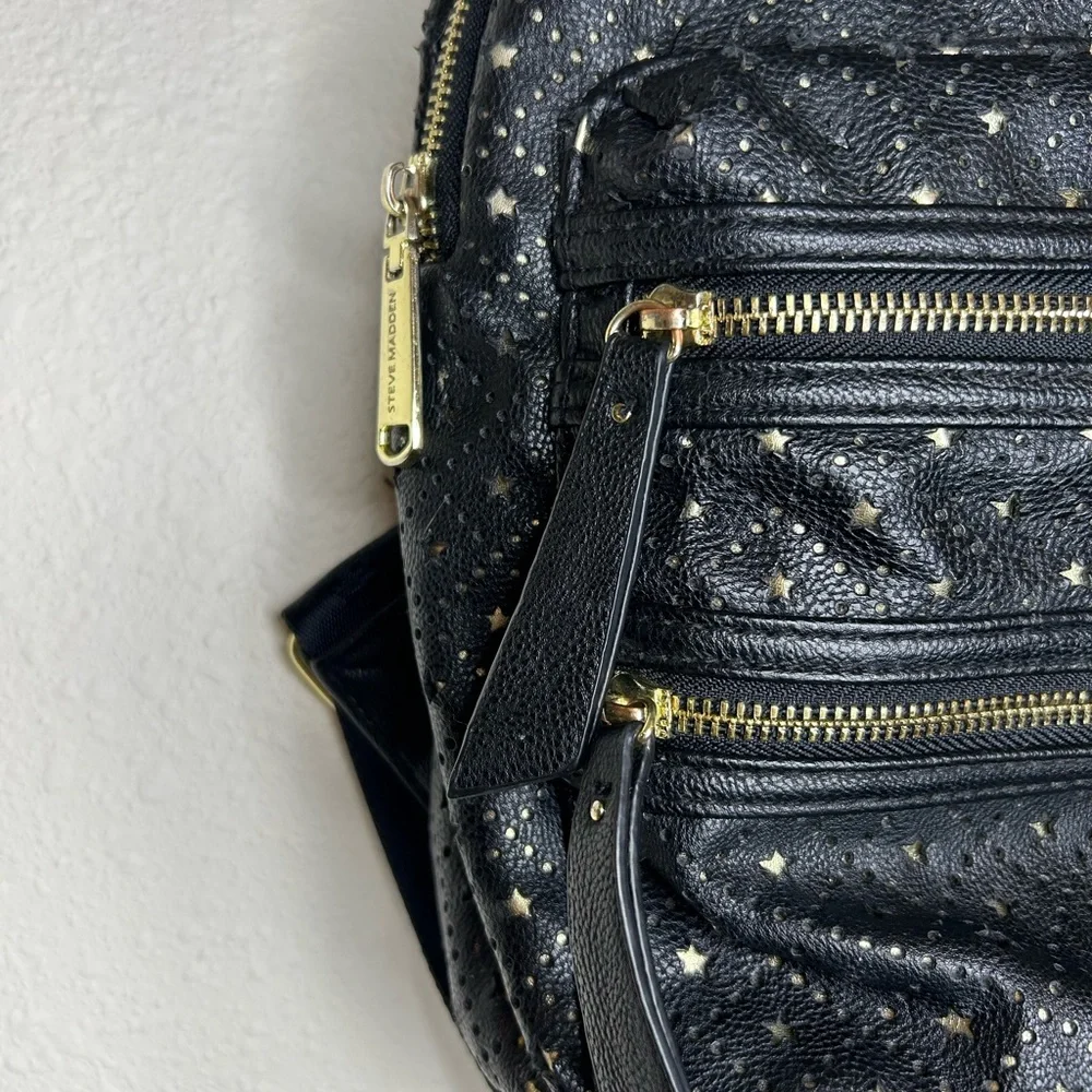 Steve Madden Black & Gold Starry Laser Cut Backpack